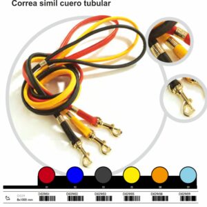 CORREA SIMIL CUERO TUBULAR 8X1000MM.AMARILLO