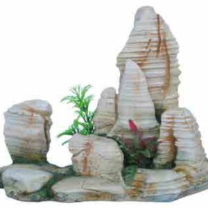 DECORACION ROCA CON PLANTA 23x12x17cm.